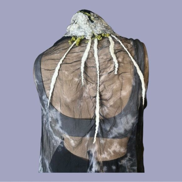 Nuno Felted Tie-Dye Shawl with Raw Edges – Handmade NWOT - Picture 4 of 7